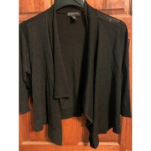 INC International Concepts Black Open Front Cardigan 1X